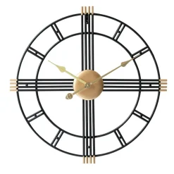 Klokken-LW Collection Wandklok William zwart goud 60cm