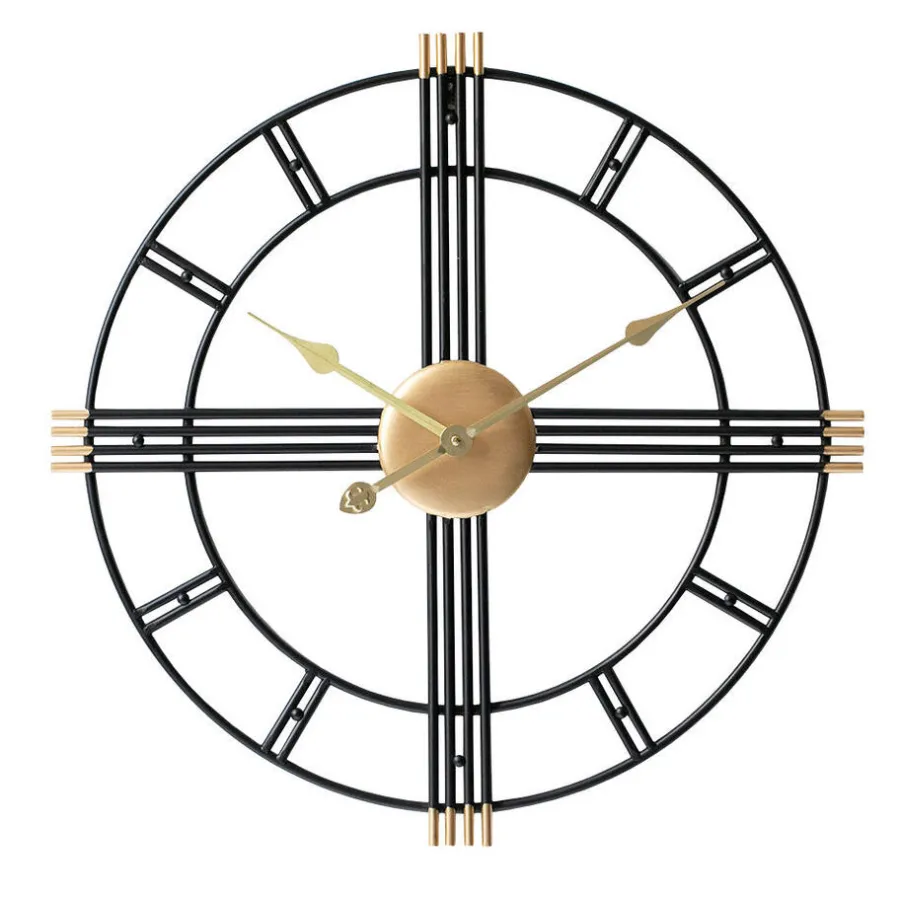 Klokken-LW Collection Wandklok William zwart goud 60cm