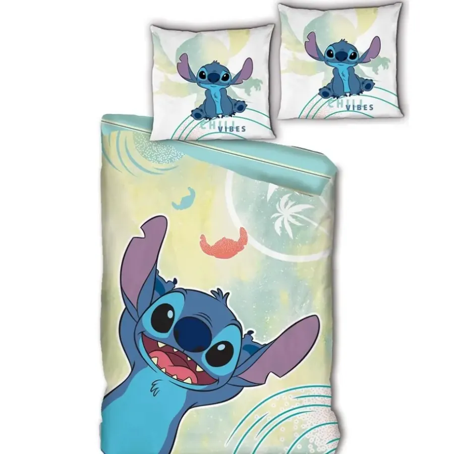 Kinderdekbedovertrekken-Lylo & Stich Dekbedovertrek Chill Vibes - Eenpersoons - 140 x 200 cm - Katoen