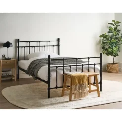 Leen Bakker LYNX - Tweepersoonsbed - Zwart - 120 x 200 cm - Metaal