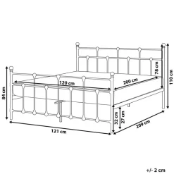 Leen Bakker LYNX - Tweepersoonsbed - Zwart - 120 x 200 cm - Metaal