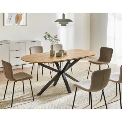 Leen Bakker MACQUARIE - Eettafel uitschuifbaar - Bruin - 140/180 x 90 cm - MDF