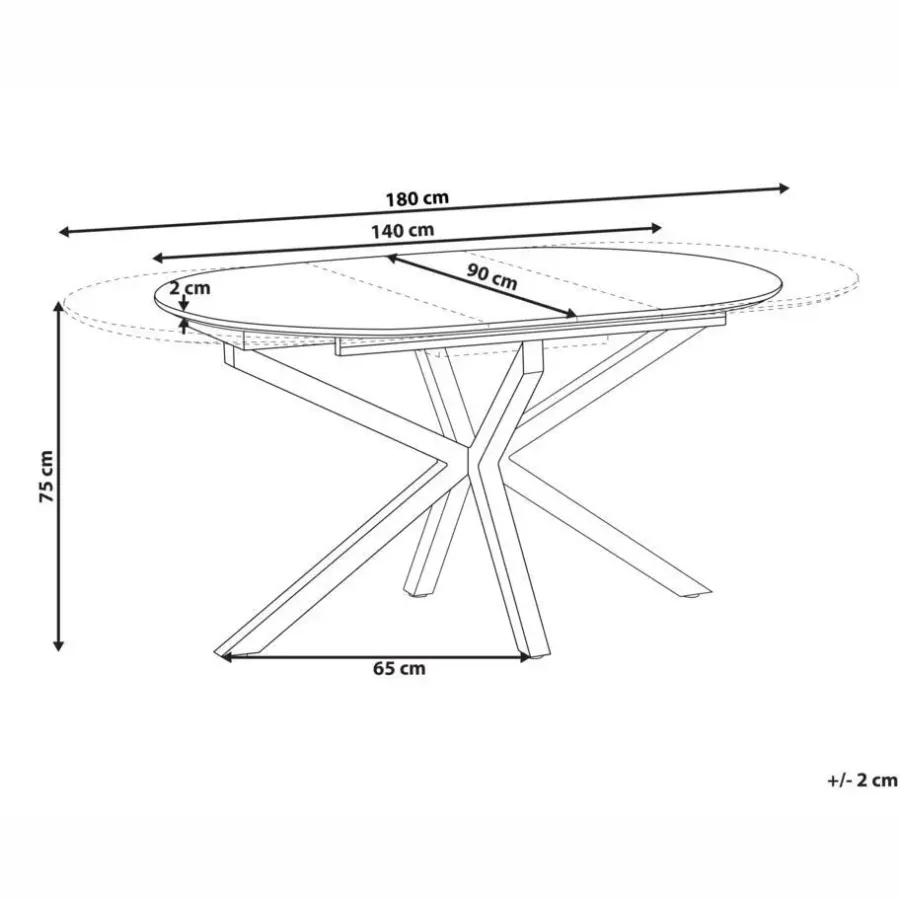 Leen Bakker MACQUARIE - Eettafel uitschuifbaar - Bruin - 140/180 x 90 cm - MDF