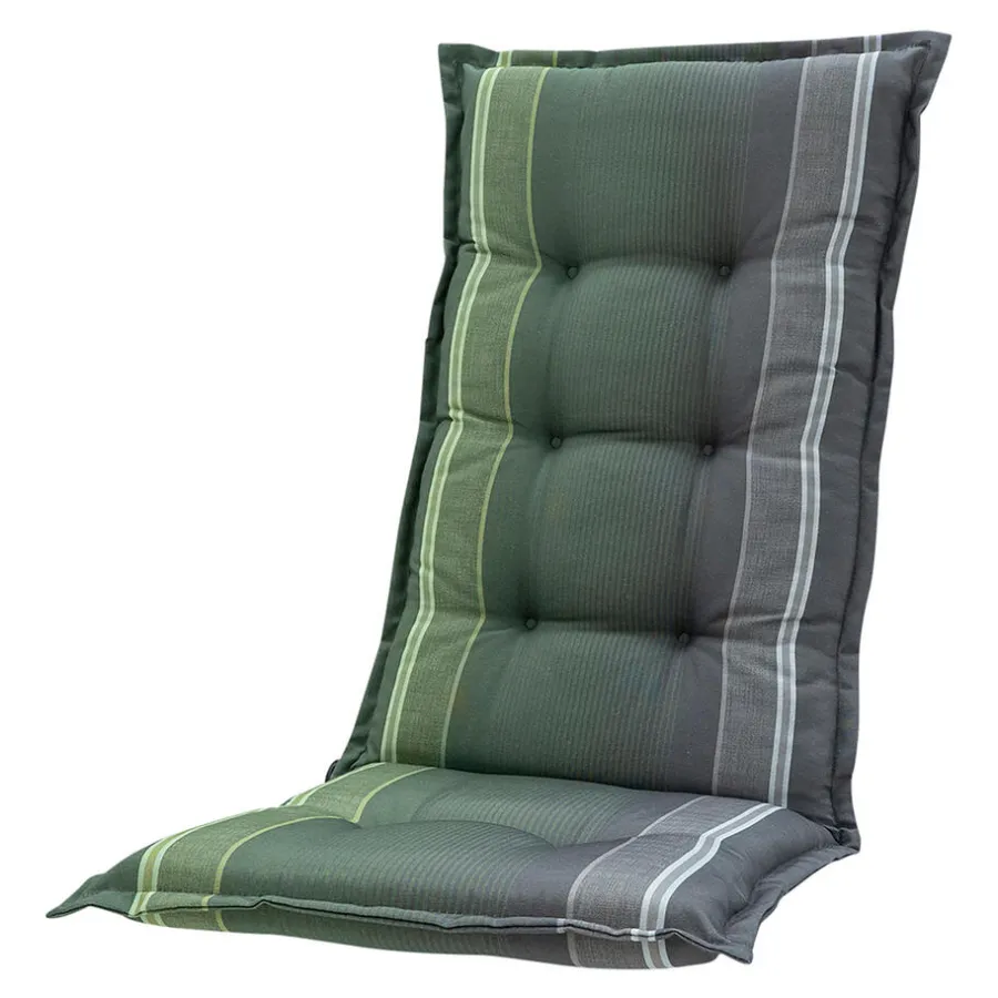 Tuinstoelkussens-Madison - Hoge rug - Stef green - 123x50 - Groen