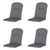 Tuinstoelkussens-Madison - Kuipstoelkussen Hoge Rug Rib grey - Ca. 96x45 cm - Set van 4