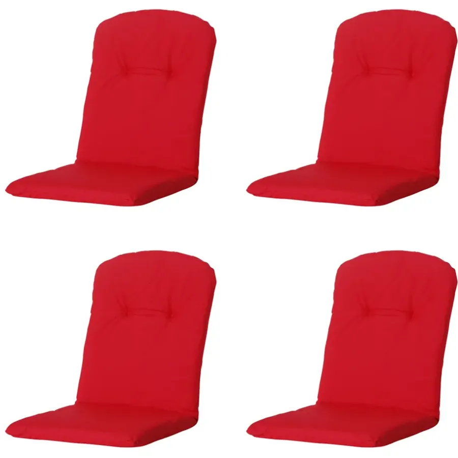 Madison - Kuipstoelkussen Hoge Rug Panama red - Ca. 96x45 cm - Set van 4