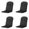 Tuinstoelkussens-Madison - Kuipstoelkussen Hoge Rug Rib black - Ca. 96x45 cm - Set van 4