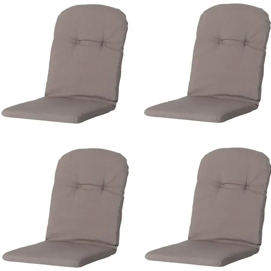 Tuinstoelkussens-Madison - Kuipstoelkussen Hoge Rug Panama taupe - Ca. 96x45 cm - Set van 4
