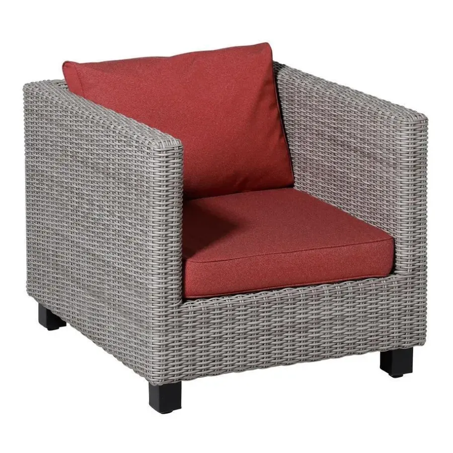 Loungekussens-Madison - Lounge Profi-Line Zitkussen Manchester red - Ca. 73x73 cm - Set van 2