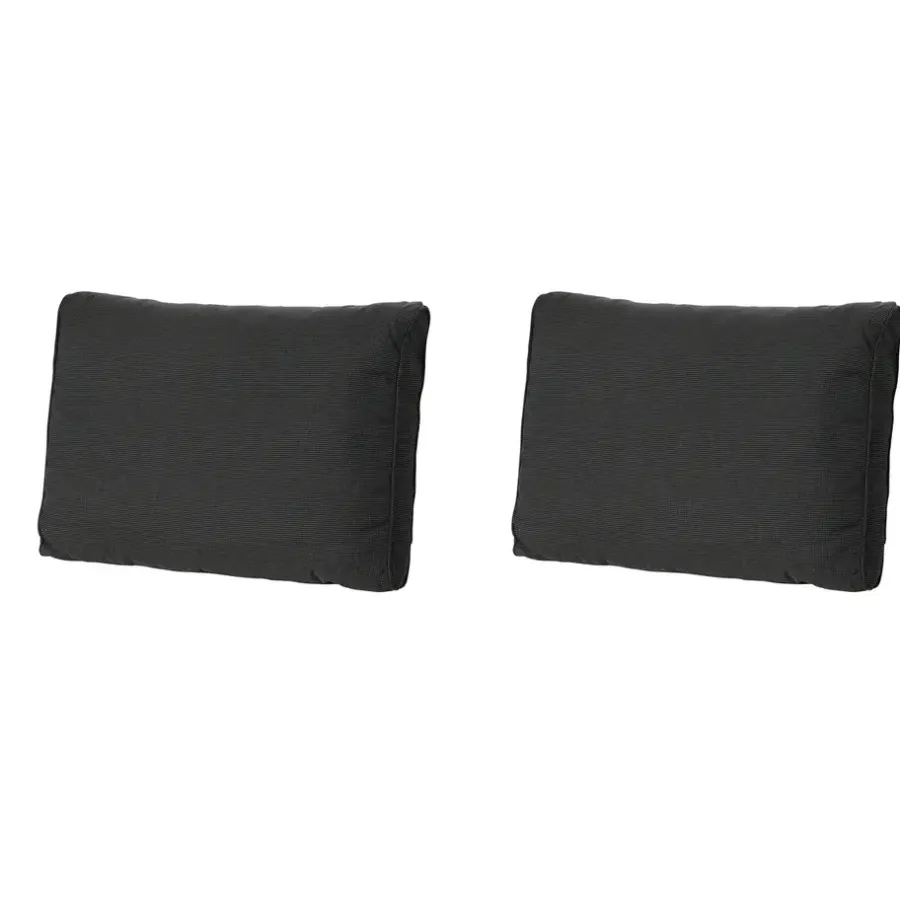 Madison - Lounge Rugkussen Rib black - Ca. 40x60 cm - Set van 2