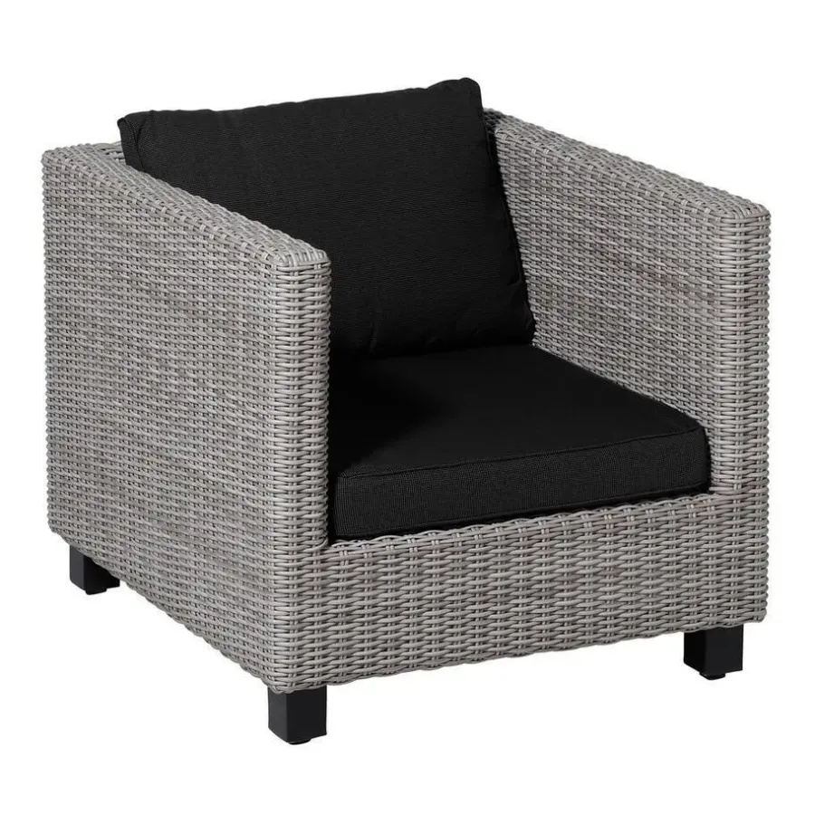Madison - Lounge Rugkussen Rib black - Ca. 40x60 cm - Set van 2