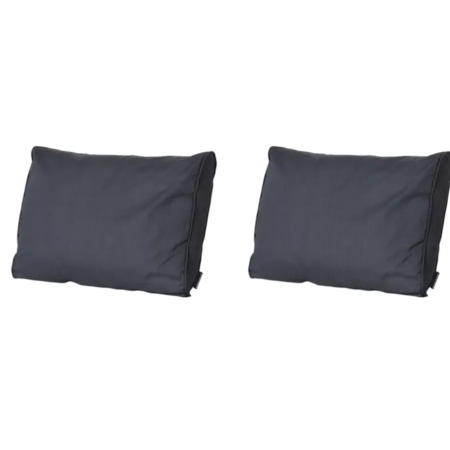 Loungekussens-Madison - Lounge Rugkussen Basic black - Ca. 40x60 cm - Set van 2