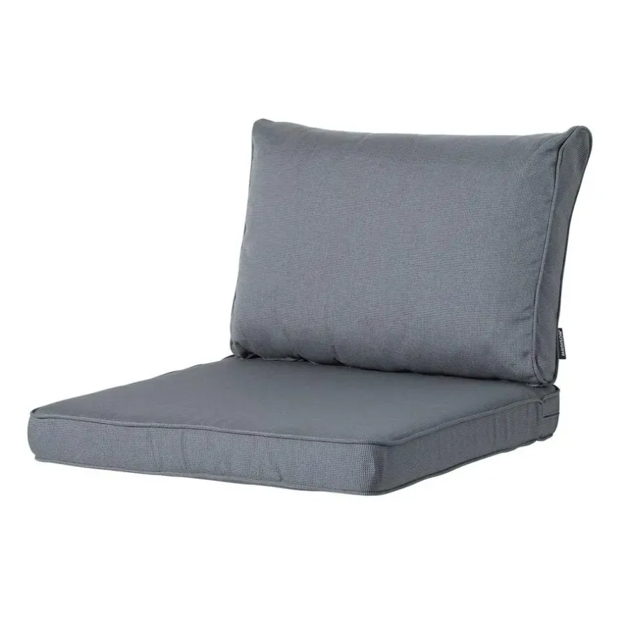Madison - Lounge Rugkussen Rib grey - Ca. 43x73 cm - Set van 2