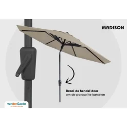 Madison - Parasol Paros II Round Sage Green - 300cm - Groen