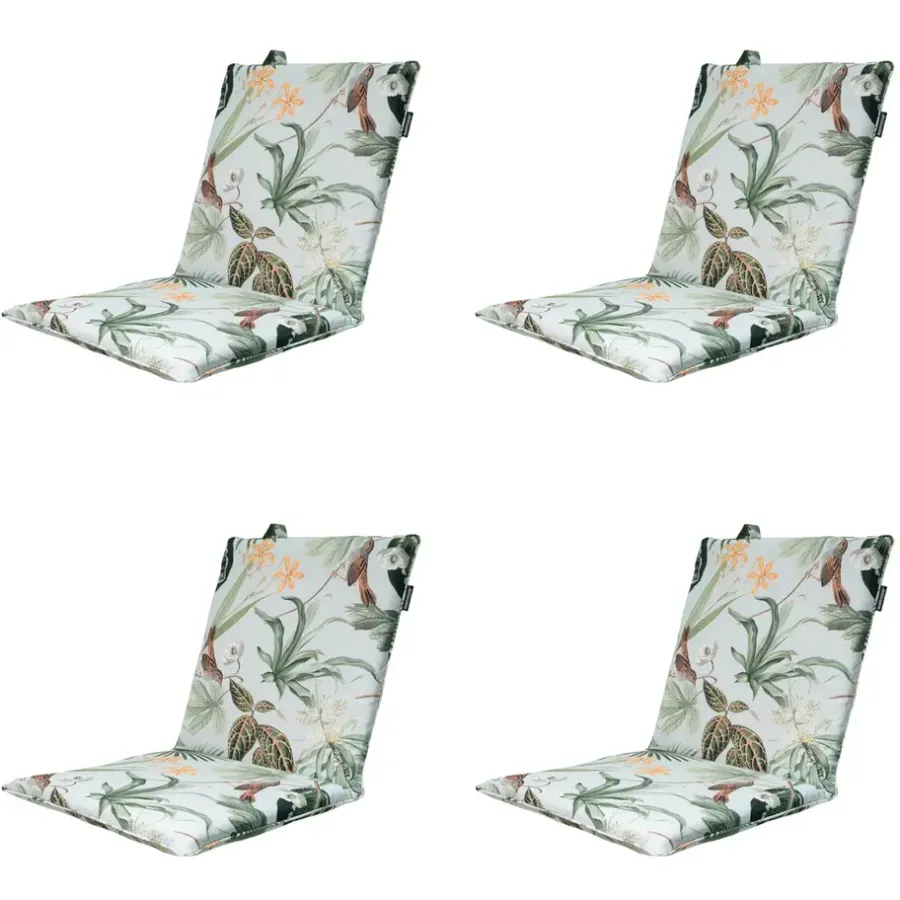 Tuinstoelkussens-Madison - Stapelstoelkussen Grasse green - Ca. 97x49 cm - Set van 4