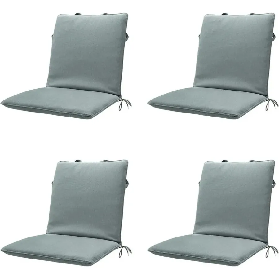 Tuinstoelkussens-Madison - Stapelstoelkussen Silver canvas eco+ - Ca. 97x49 cm - Set van 4