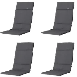 Tuinstoelkussens-Madison - Tuinkussen Fiber Deluxe Panama grey - Ca. 125x50 cm - Set van 4
