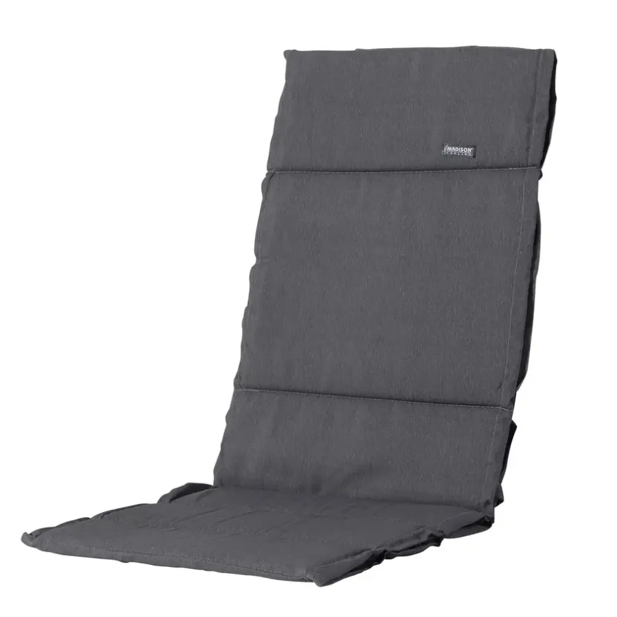 Tuinstoelkussens-Madison - Tuinkussen Fiber Deluxe Panama grey - Ca. 125x50 cm - Set van 4