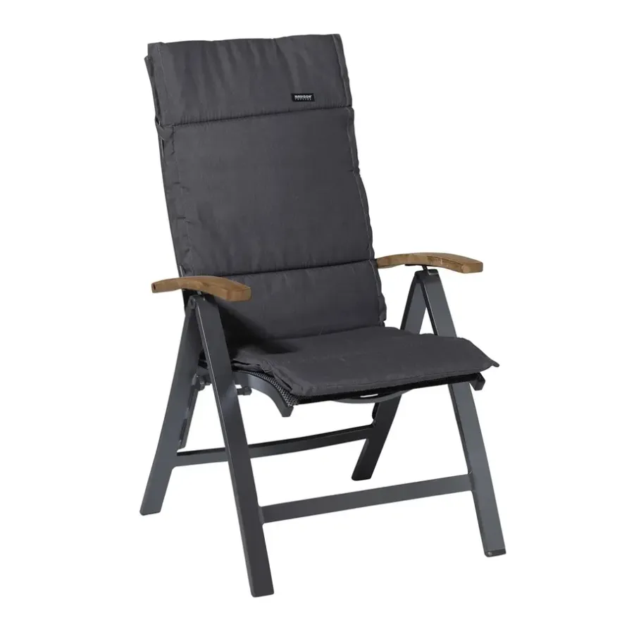 Tuinstoelkussens-Madison - Tuinkussen Fiber Deluxe Panama grey - Ca. 125x50 cm - Set van 4
