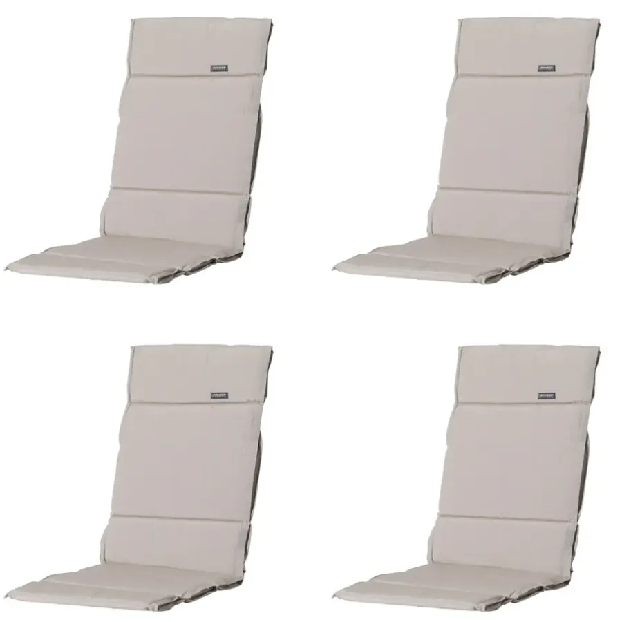 Tuinstoelkussens-Madison - Tuinkussen Fiber Deluxe Panama linnen - Ca. 125x50 cm - Set van 4