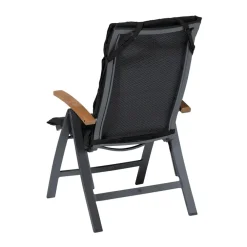 Madison - Tuinkussen Fiber Deluxe Rib black - Ca. 125x50 cm - Set van 4