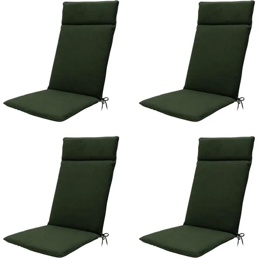 Tuinstoelkussens-Madison - Tuinkussen Green canvas eco+ - Ca. 120x50 cm - Set van 4