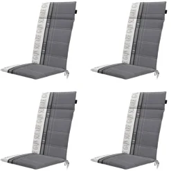 Madison - Tuinkussen garden grey - Ca. 120x50 cm - Set van 4
