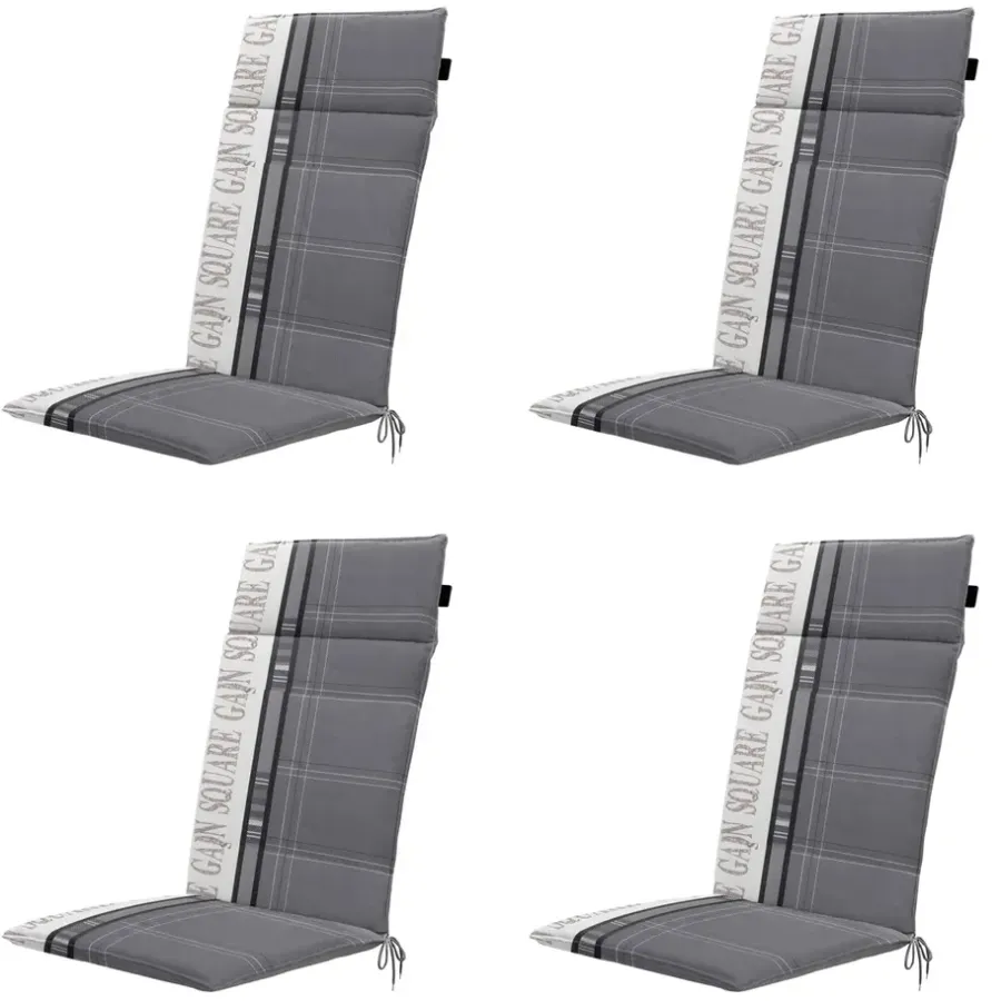 Madison - Tuinkussen garden grey - Ca. 120x50 cm - Set van 4