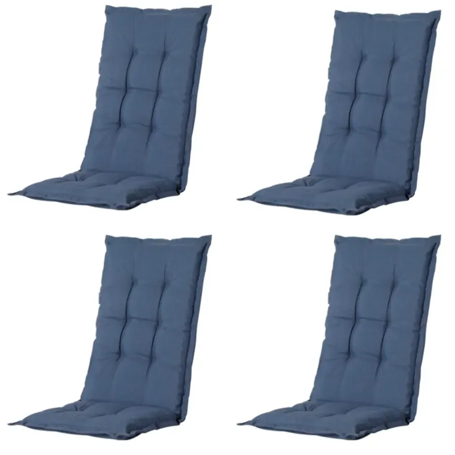 Tuinstoelkussens-Madison - Tuinkussen Panama safier blue - Ca. 105x50 cm - Set van 4