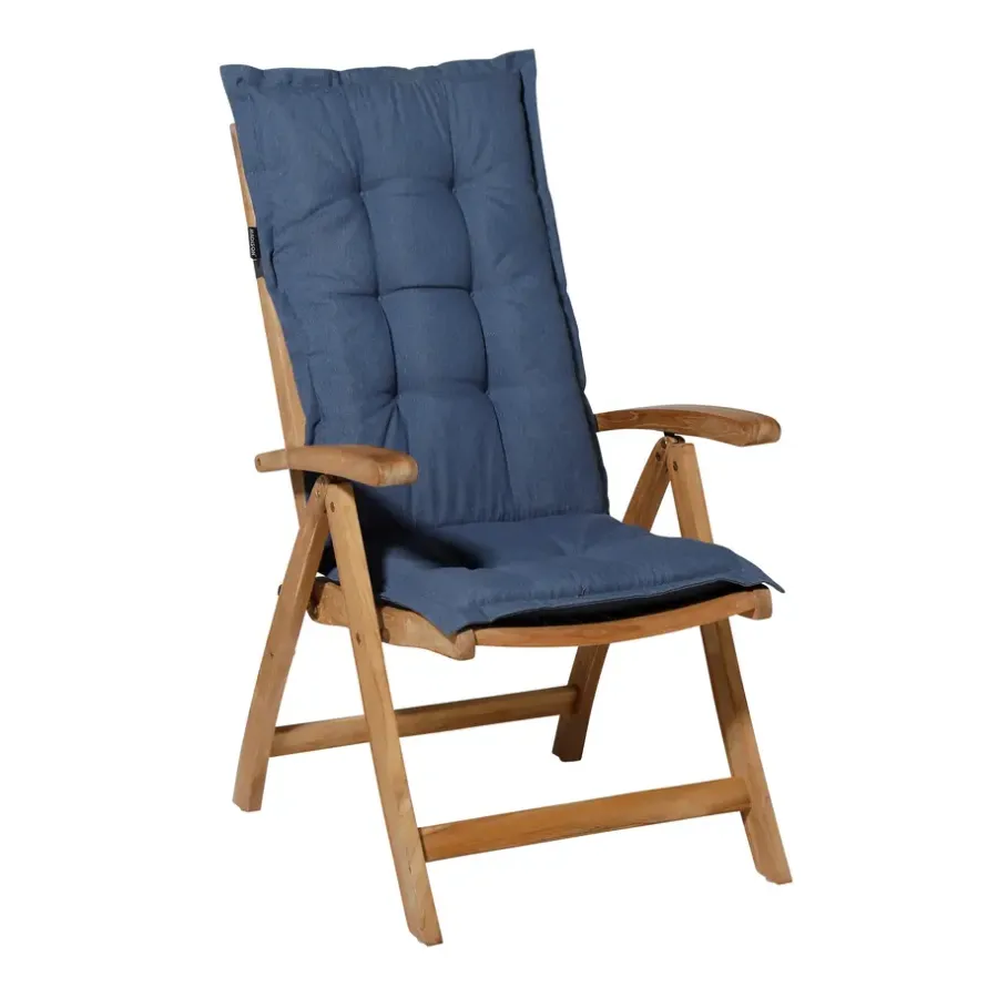 Tuinstoelkussens-Madison - Tuinkussen Panama safier blue - Ca. 105x50 cm - Set van 4