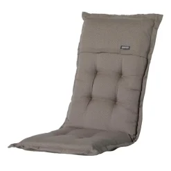Tuinstoelkussens-Madison - Tuinkussens Hoge Rug Rib Liver - 123x50 - Bruin/Grijs - 2 Stuks