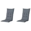 Madison - Tuinkussens Hoge Rug Rib Grey - 123x50 - Grijs - 2 Stuks