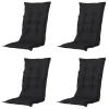 Tuinstoelkussens-Madison - Tuinstoelkussen Lage Rug Panama black - Ca. 105x50 cm - Set van 4