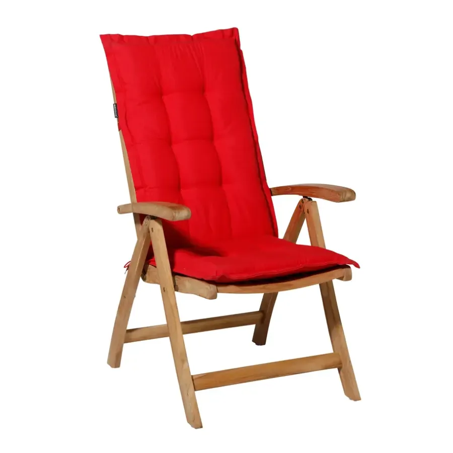 Tuinstoelkussens-Madison - Tuinstoelkussen Lage Rug Panama red - Ca. 105x50 cm - Set van 4
