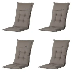 Tuinstoelkussens-Madison - Tuinstoelkussen Hoge Rug Rib liver - Ca. 123x50 cm - Set van 4