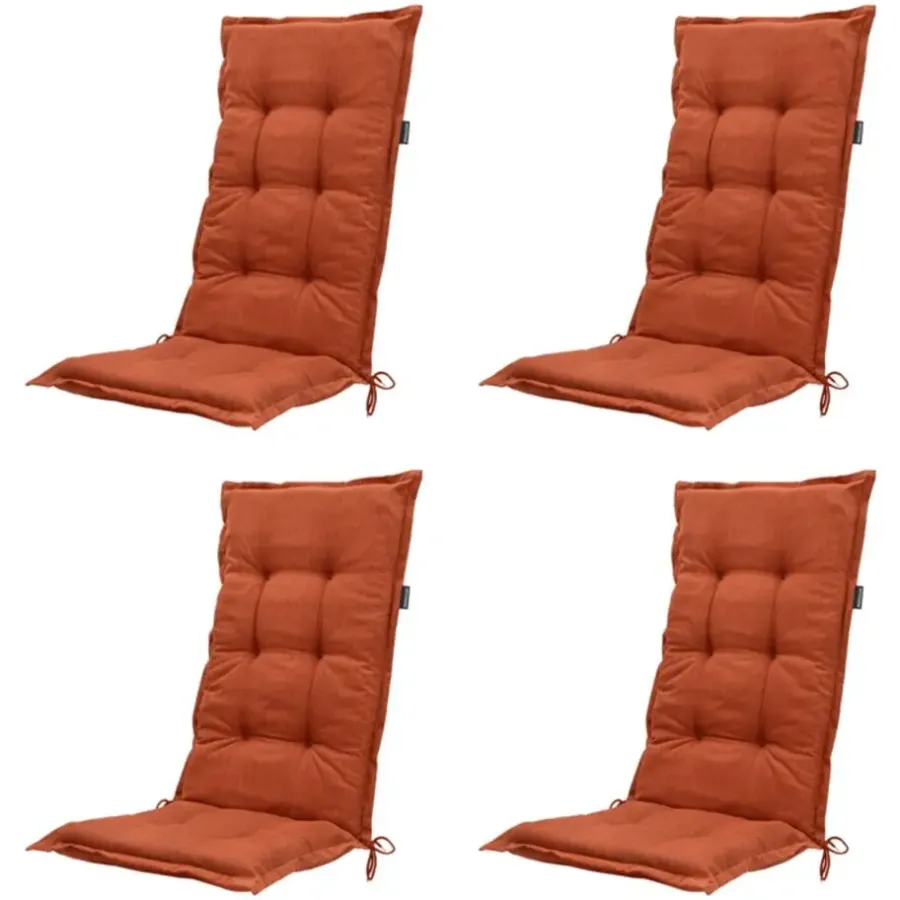 Madison - Tuinstoelkussen Lage Rug Basic terra - Ca. 105x50 cm - Set van 4