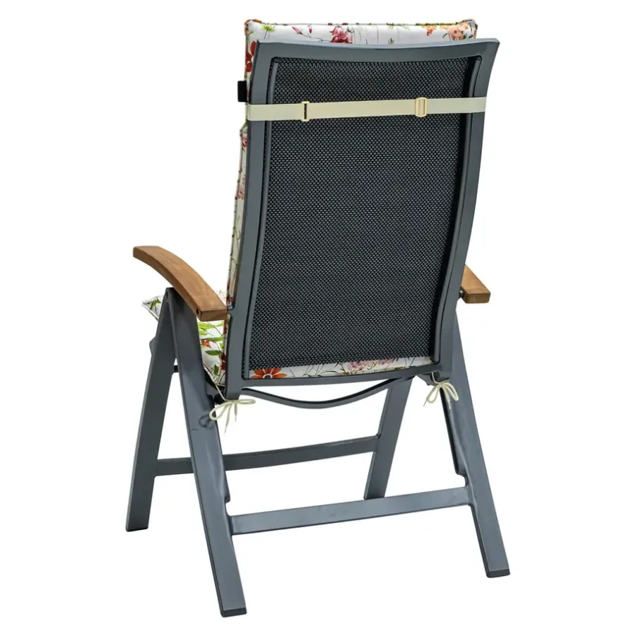 Madison - Tuinstoelkussen Hoge Rug Milly natural - Ca. 120x50 cm - Set van 4