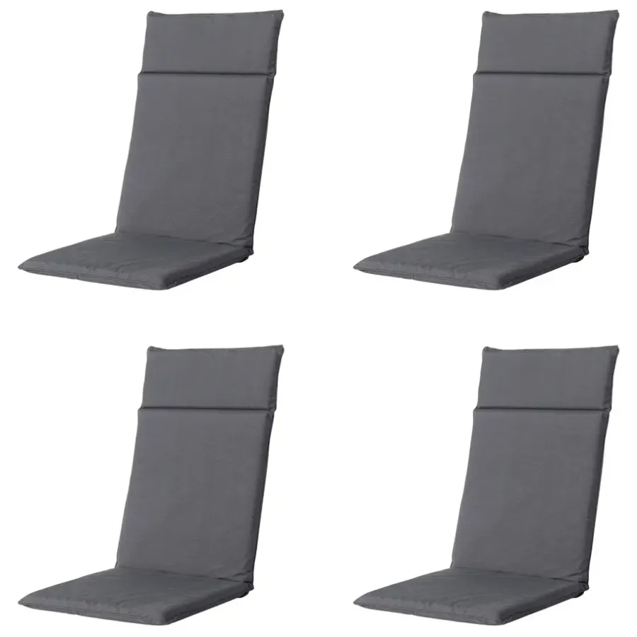 Madison - Tuinstoelkussen Hoge Rug Panama grey - Ca. 120x50 cm - Set van 4