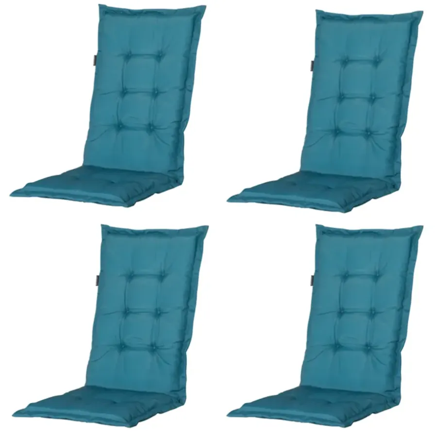 Tuinstoelkussens-Madison - Tuinstoelkussen Lage Rug Panama sea blue - Ca. 105x50 cm - Set van 4
