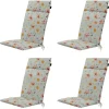 Madison - Tuinstoelkussen Hoge Rug Florina orange - Ca. 120x50 cm - Set van 4