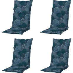 Tuinstoelkussens-Madison - Tuinstoelkussen Hoge Rug Circle blue - Ca. 123x50 cm - Set van 4