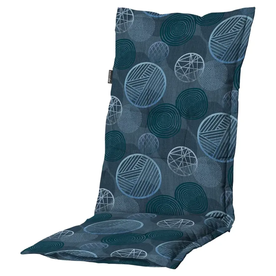 Tuinstoelkussens-Madison - Tuinstoelkussen Hoge Rug Circle blue - Ca. 123x50 cm - Set van 4