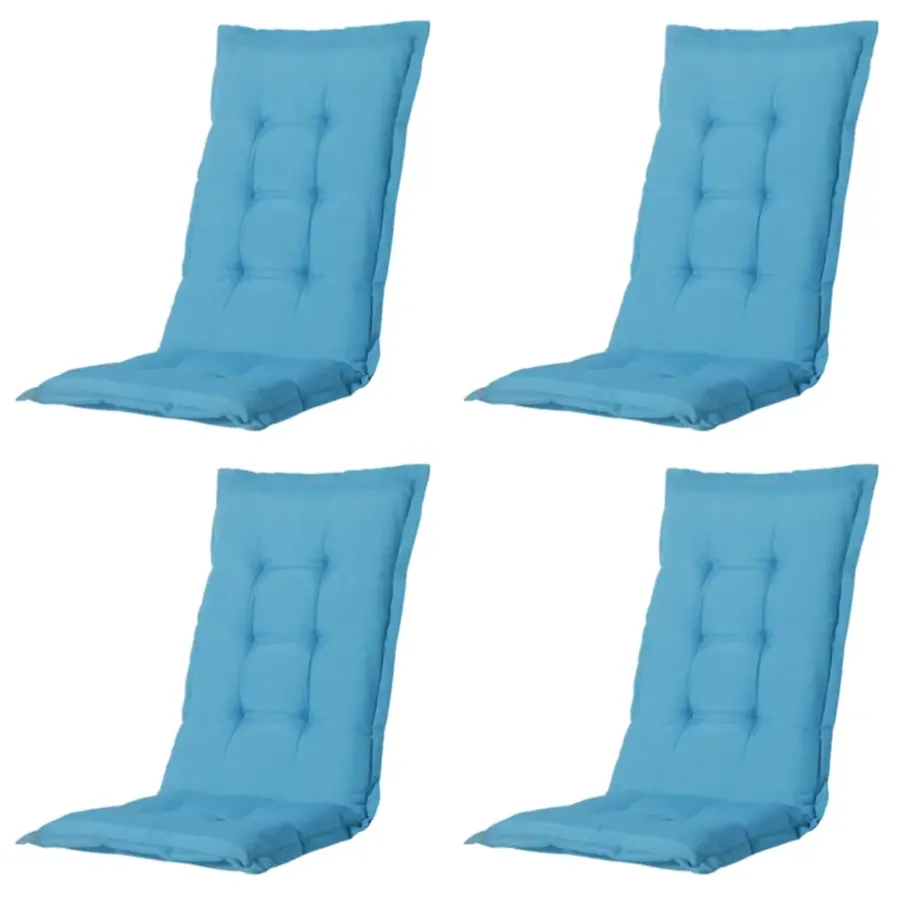 Tuinstoelkussens-Madison - Tuinstoelkussen Lage Rug Panama aqua - Ca. 105x50 cm - Set van 4