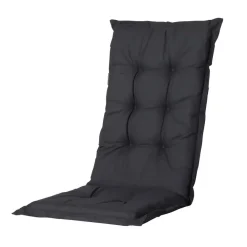 Tuinstoelkussens-Madison - Tuinstoelkussen Lage Rug Basic black - Ca. 105x50 cm - Set van 4