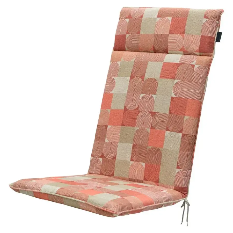 Tuinstoelkussens-Madison - Tuinstoelkussen Hoge Rug Jacky terra - Ca. 120x50 cm - Set van 4