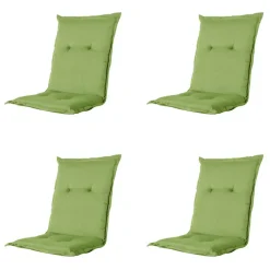Tuinstoelkussens-Madison - Tuinstoelkussen Lage Rug Rib lime - Ca. 105x50 cm - Set van 4