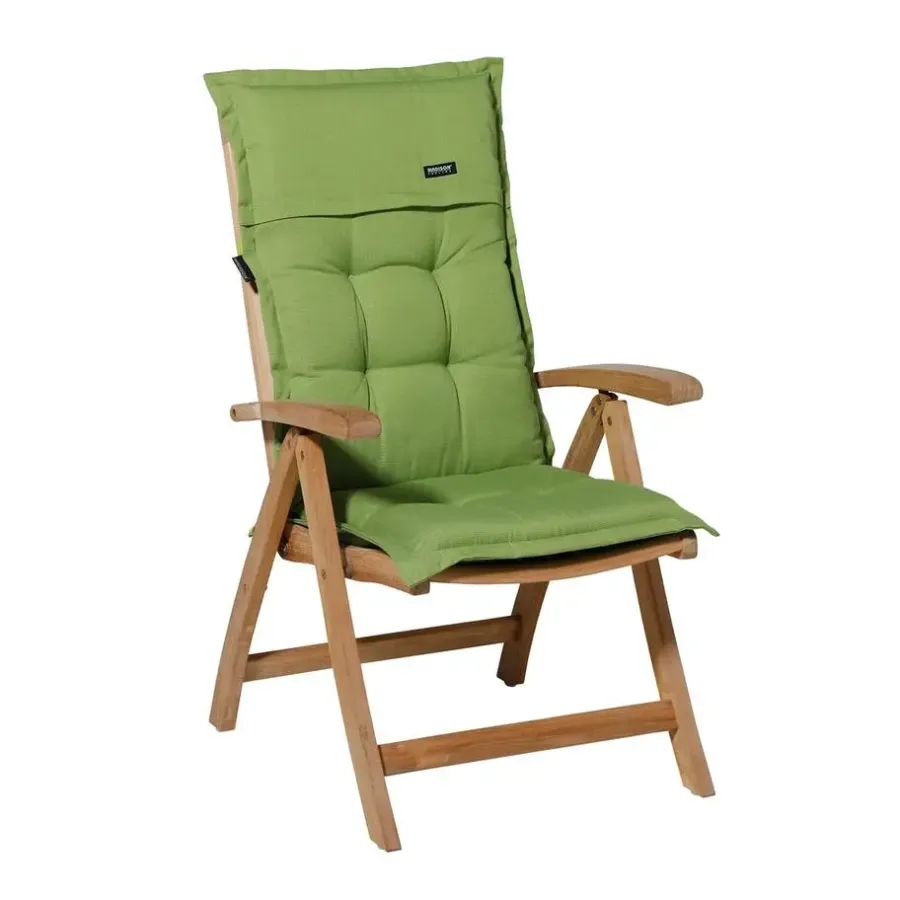 Tuinstoelkussens-Madison - Tuinstoelkussen Lage Rug Rib lime - Ca. 105x50 cm - Set van 4