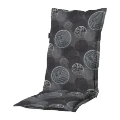Tuinstoelkussens-Madison - Tuinstoelkussen Hoge Rug Circle grey - Ca. 123x50 cm - Set van 4
