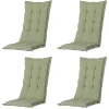 Madison - Tuinstoelkussen Hoge Rug Panama sage - Ca. 123x50 cm - Set van 4