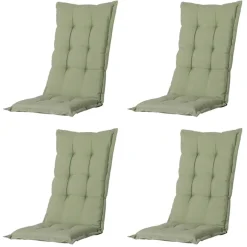 Madison - Tuinstoelkussen Hoge Rug Panama sage - Ca. 123x50 cm - Set van 4